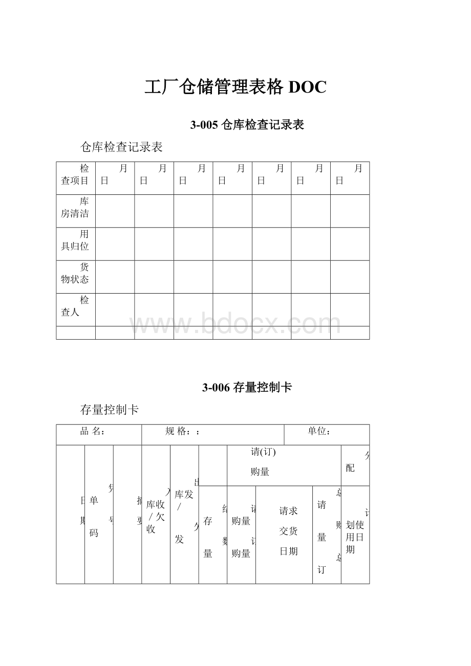 工厂仓储管理表格DOC.docx