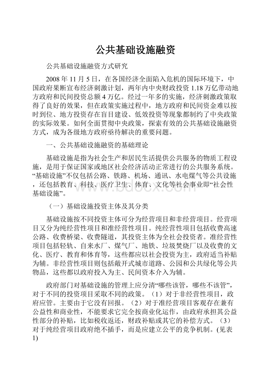 公共基础设施融资.docx