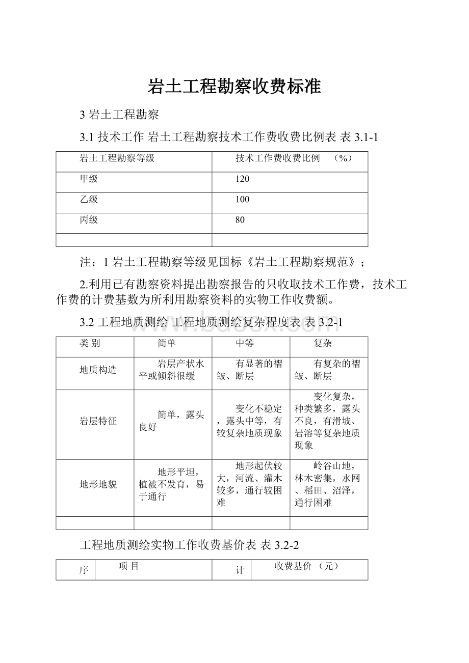 岩土工程勘察收费标准.docx_第1页