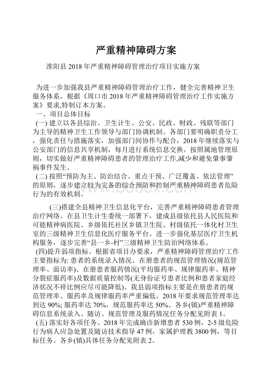 严重精神障碍方案.docx