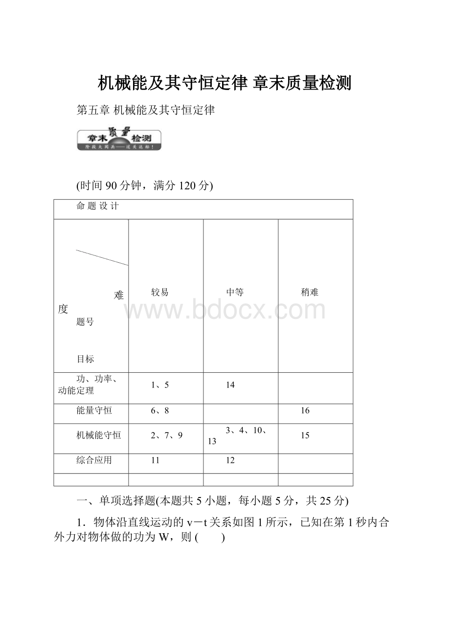 机械能及其守恒定律章末质量检测.docx_第1页