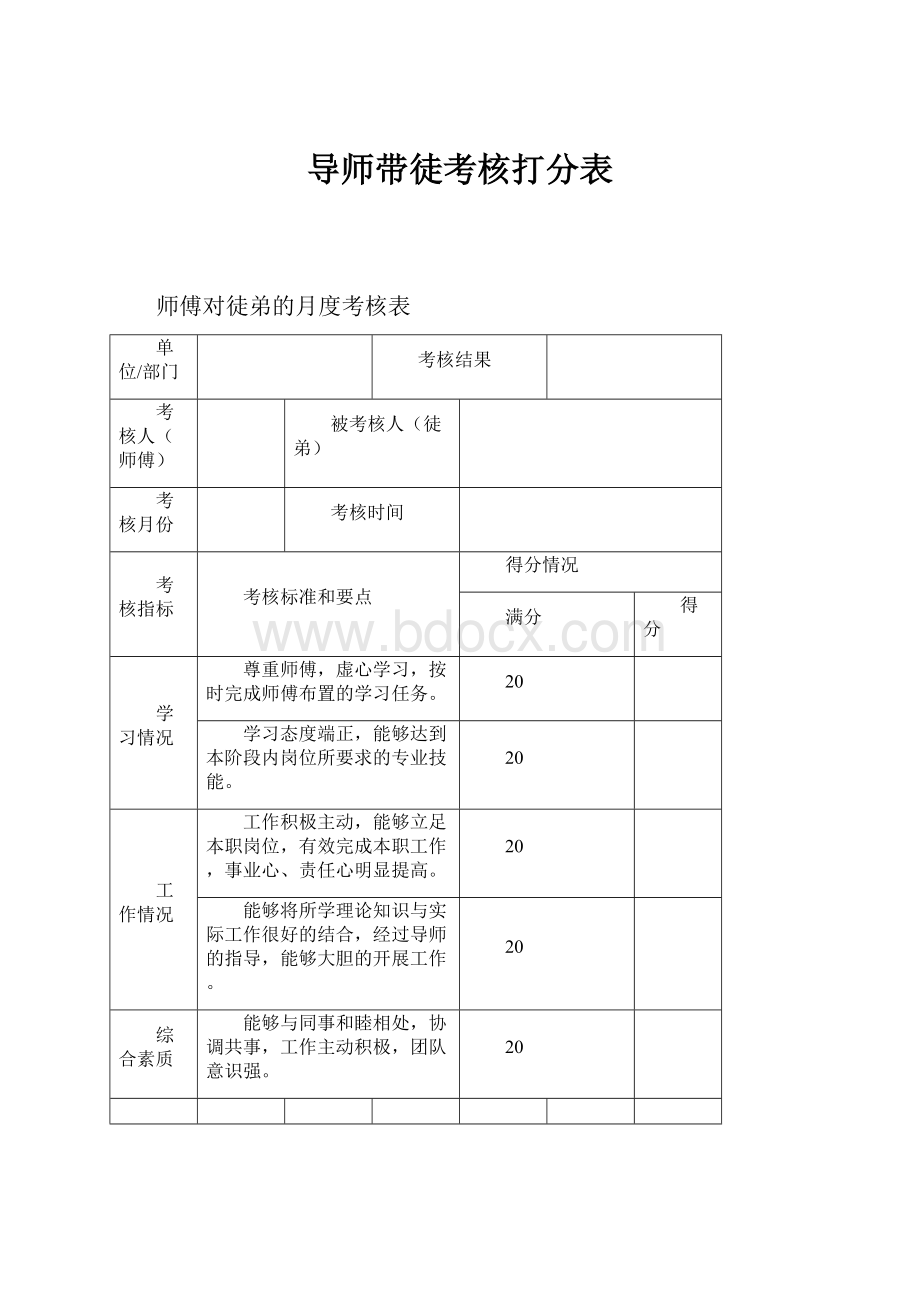 导师带徒考核打分表.docx