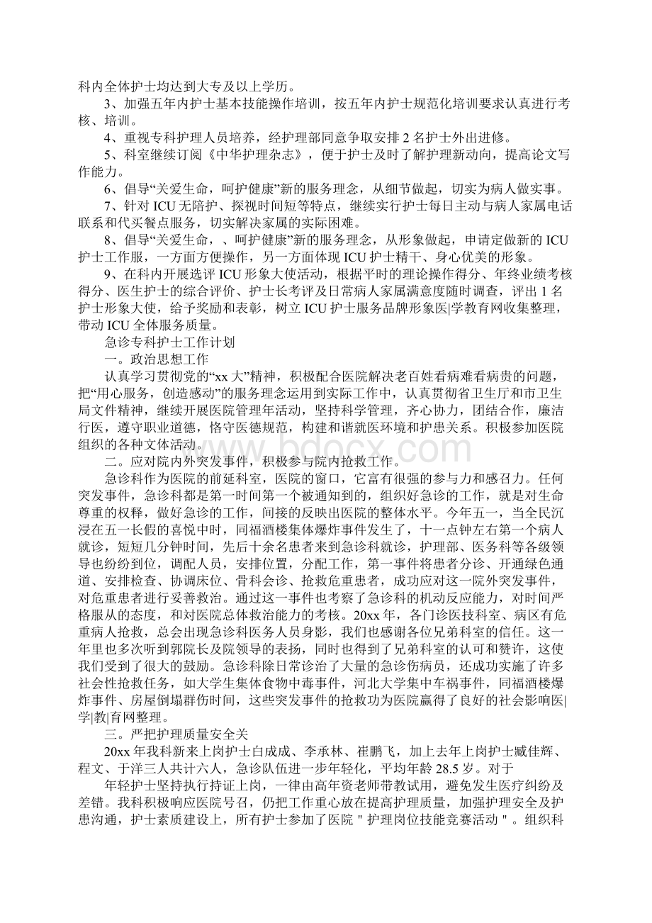 专科护士工作计划三篇完整版.docx_第3页