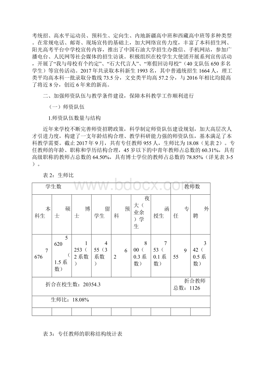 中国石油大学北京学年本科教学质量报告.docx_第2页