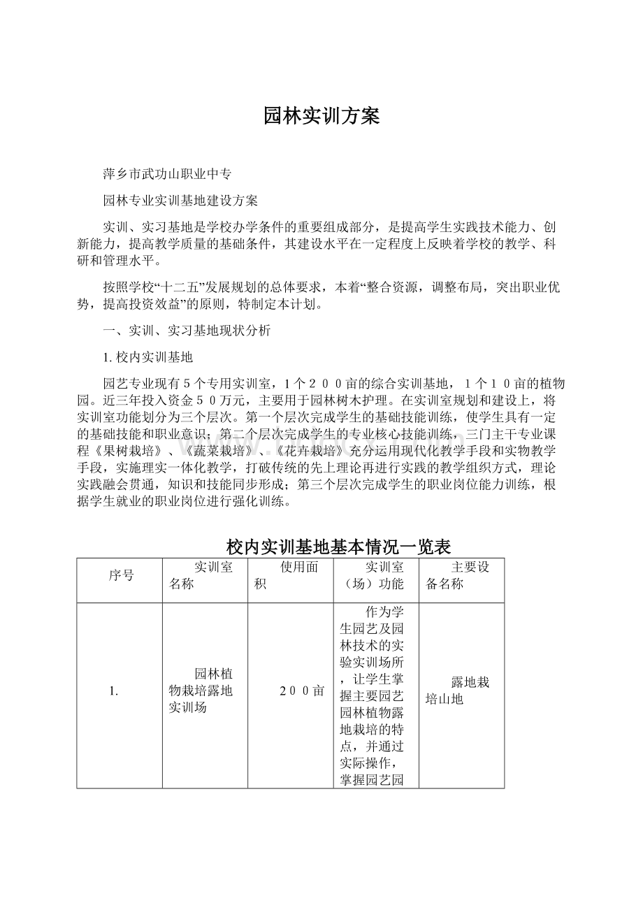 园林实训方案.docx_第1页