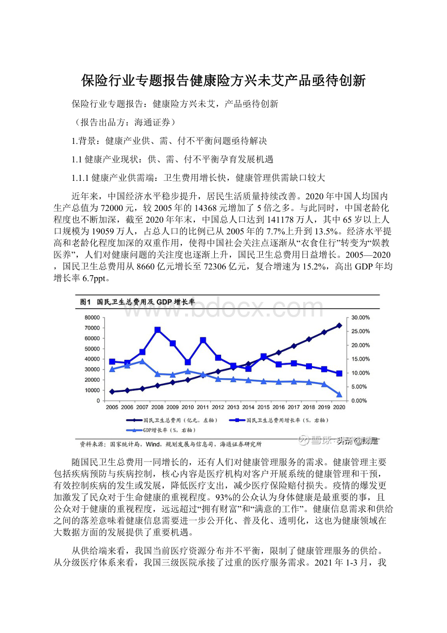 保险行业专题报告健康险方兴未艾产品亟待创新.docx_第1页