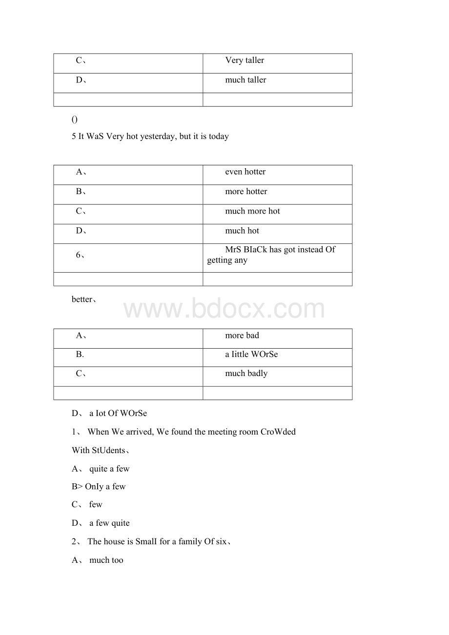 初中英语形容词比较级和最高级练习及答案.docx_第3页