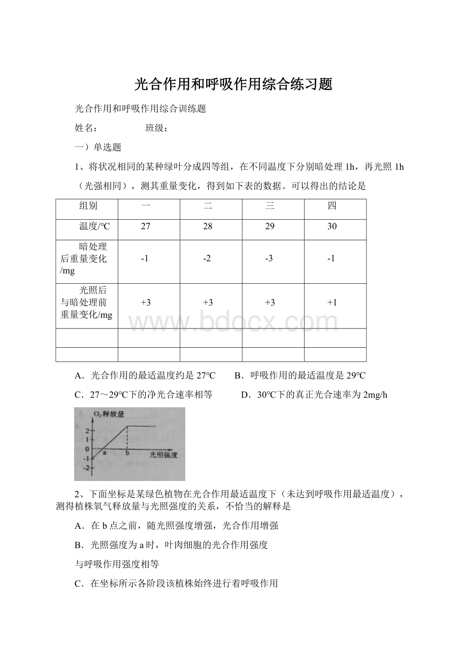 光合作用和呼吸作用综合练习题.docx_第1页