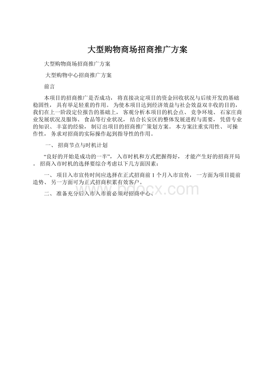 大型购物商场招商推广方案.docx