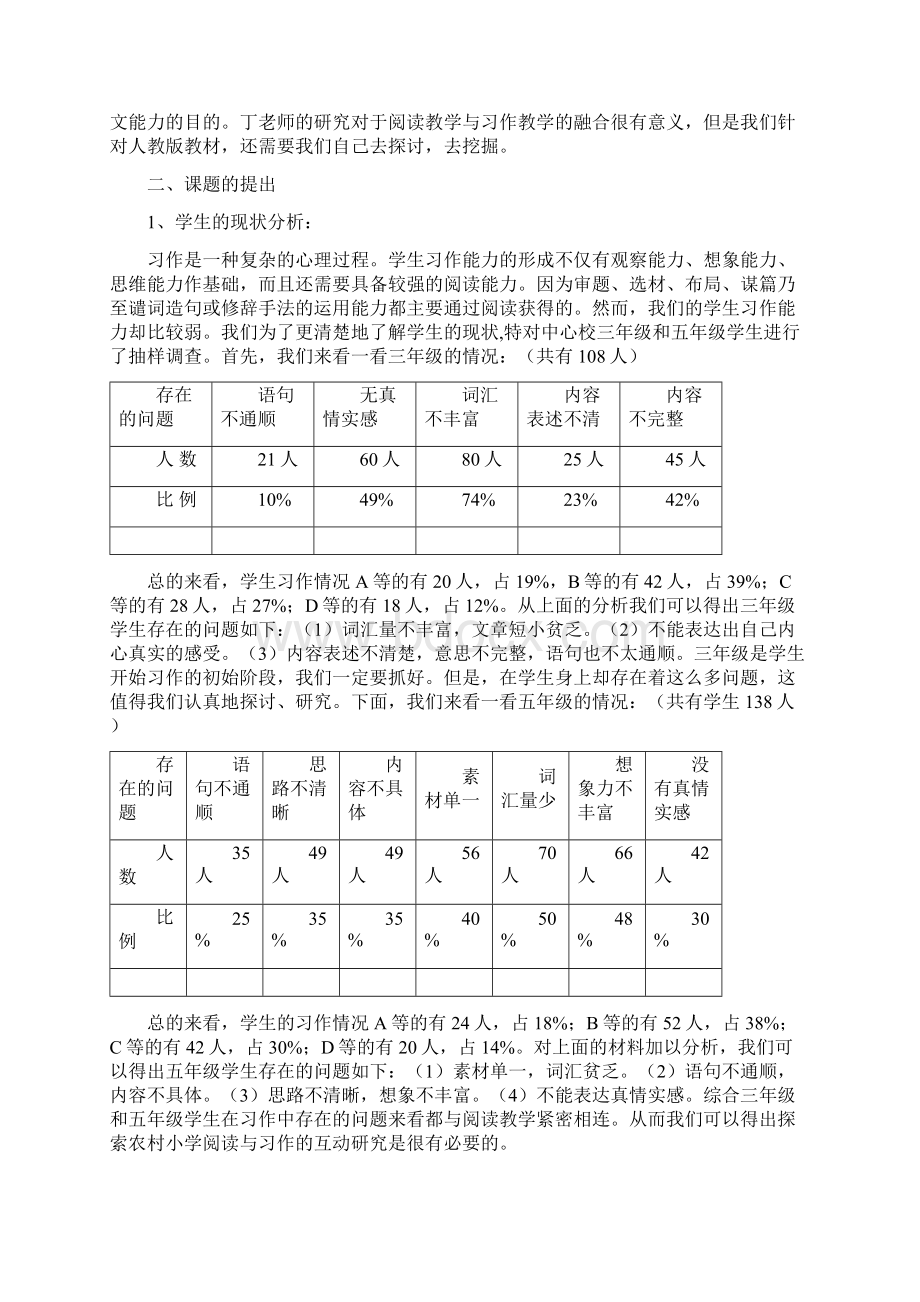 赵场中心校《农村小学语文读写交融的实证研究》课题研修报告.docx_第2页