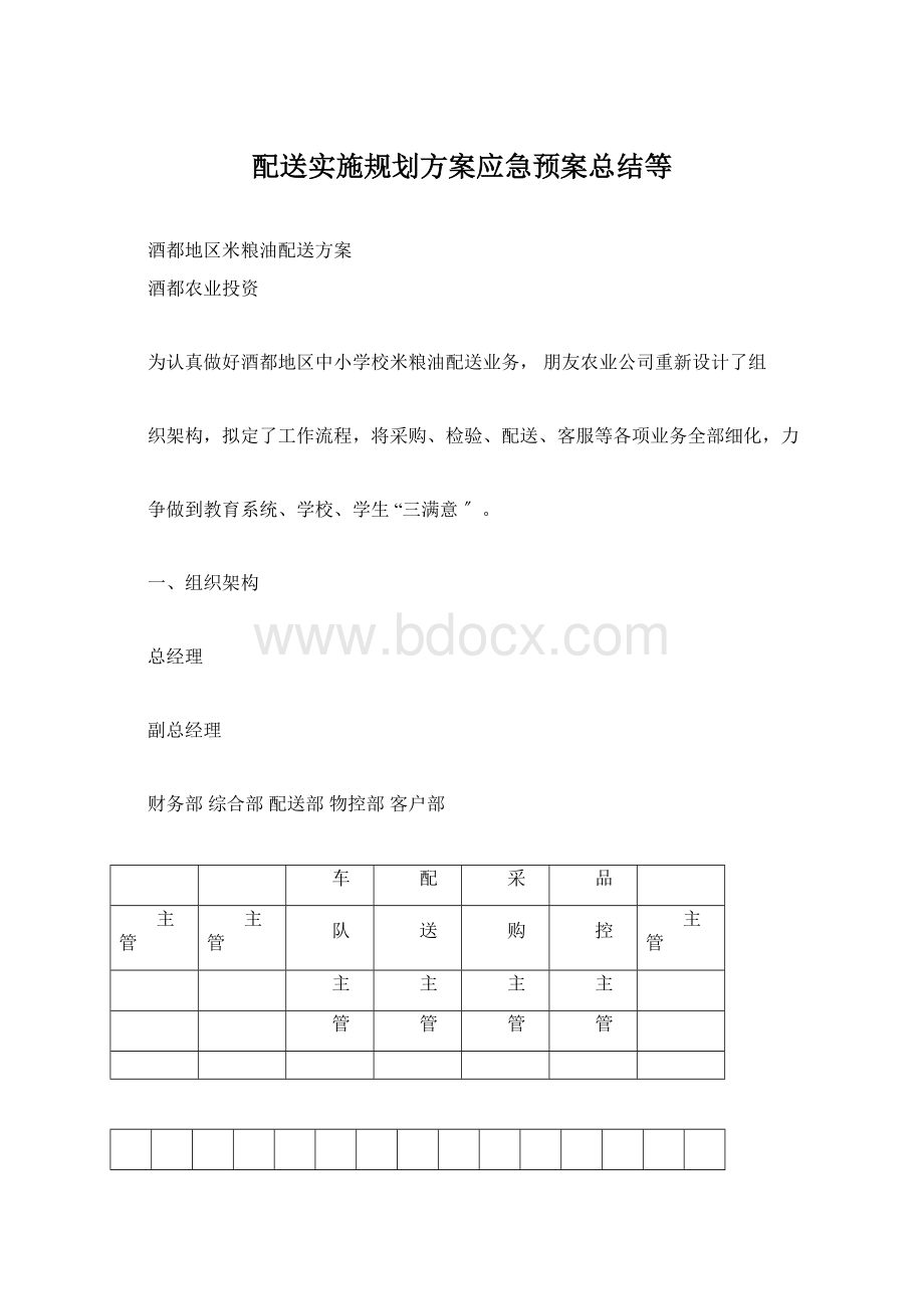 配送实施规划方案应急预案总结等.docx