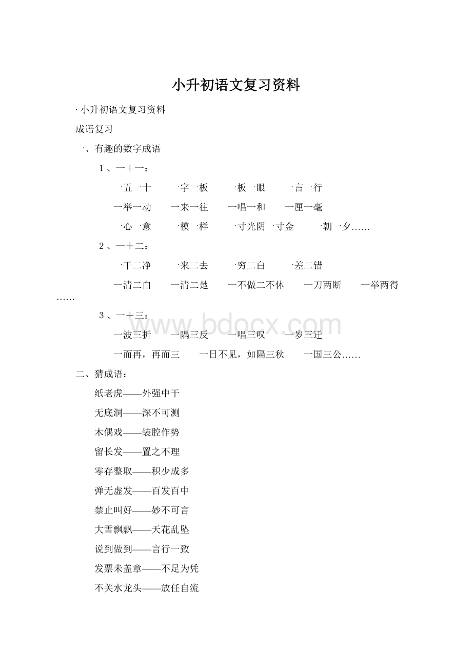 小升初语文复习资料.docx_第1页