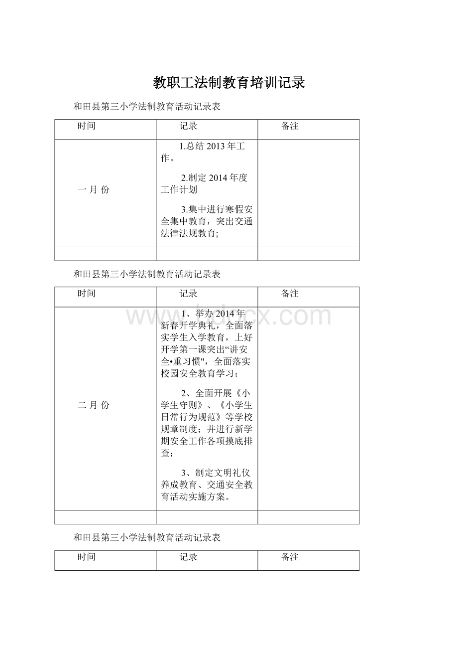 教职工法制教育培训记录.docx