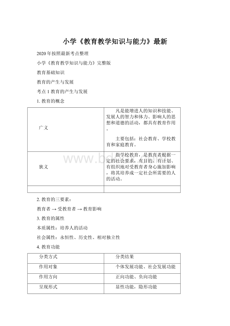 小学《教育教学知识与能力》最新.docx