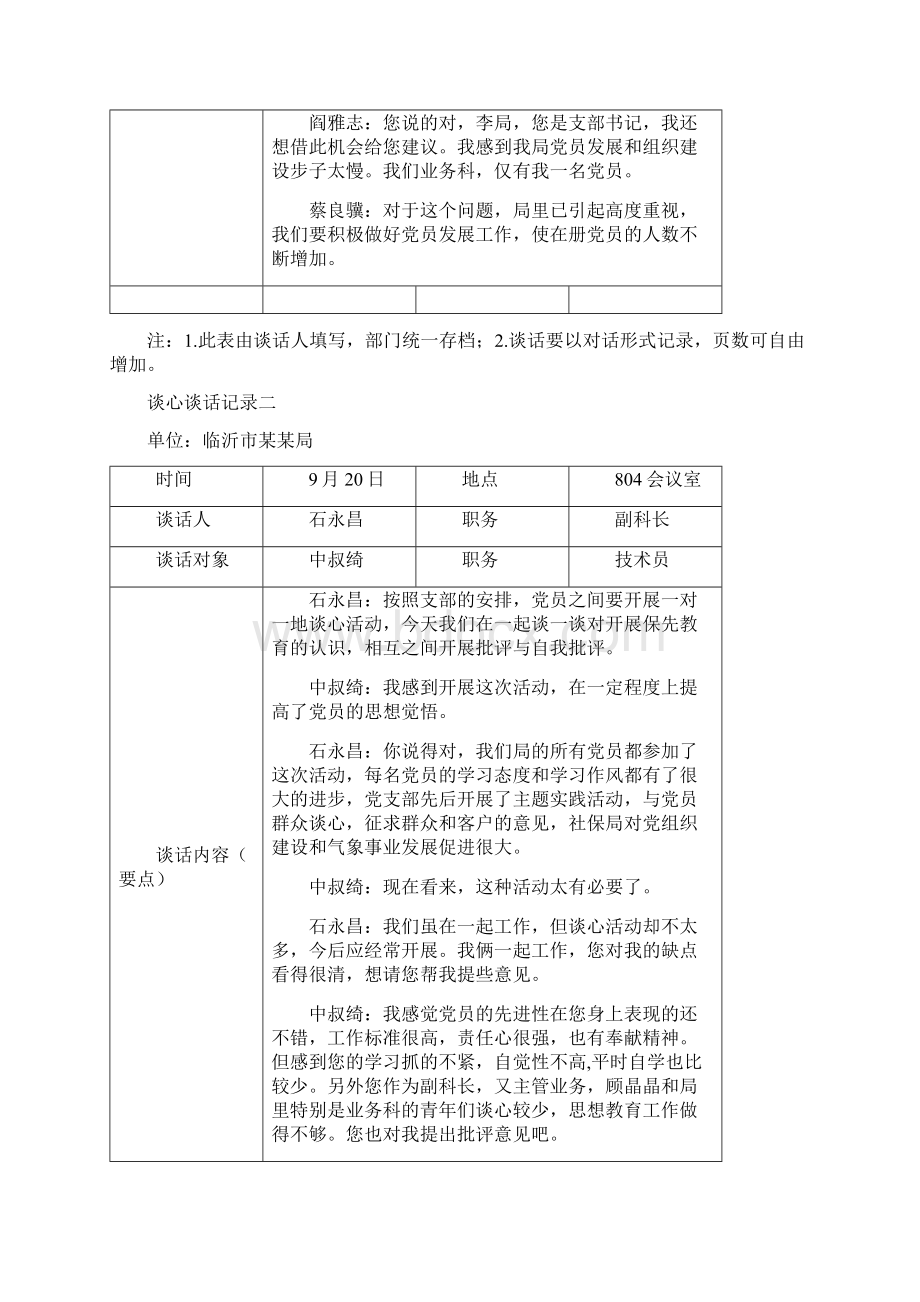 银行员工谈心谈话记录内容九篇.docx_第2页