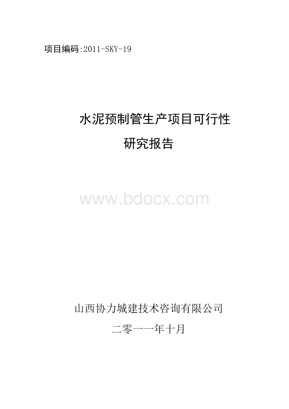 水泥预制管生产项目可行性研究报告.doc_第1页