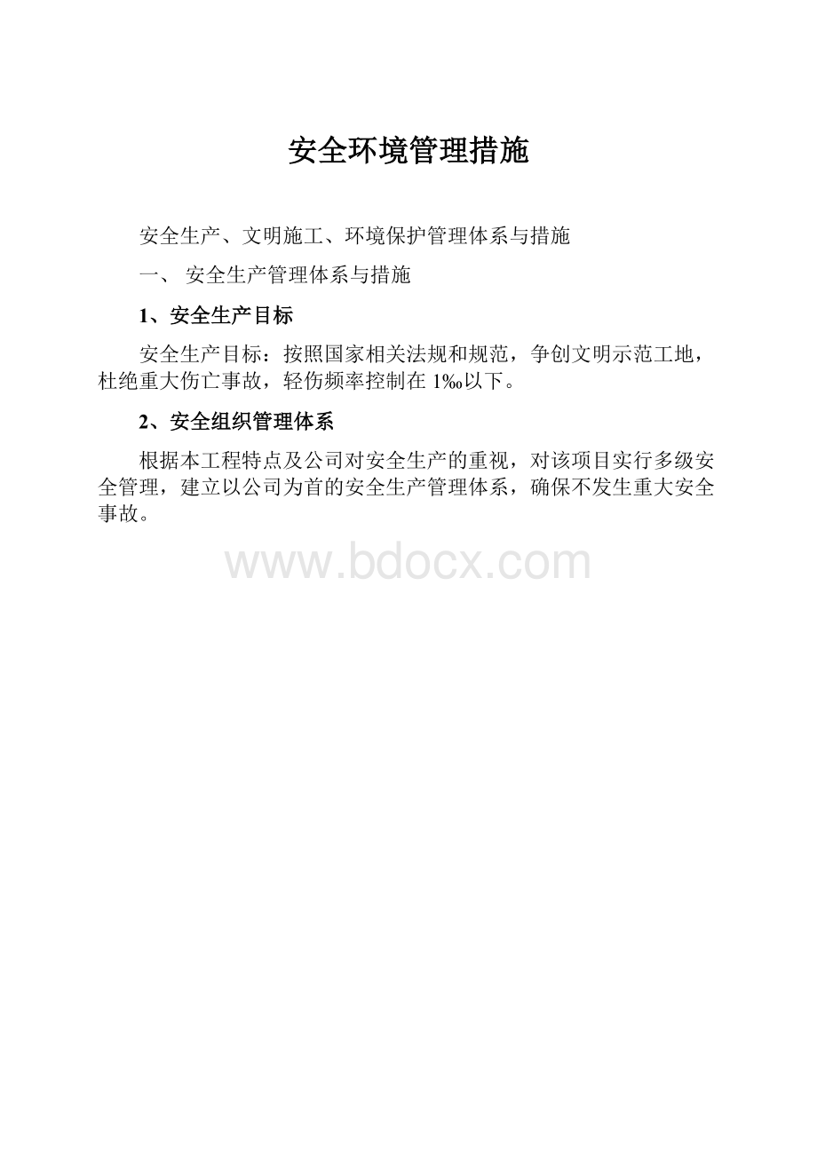 安全环境管理措施.docx_第1页