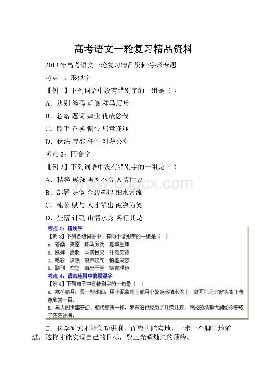 高考语文一轮复习精品资料.docx_第1页