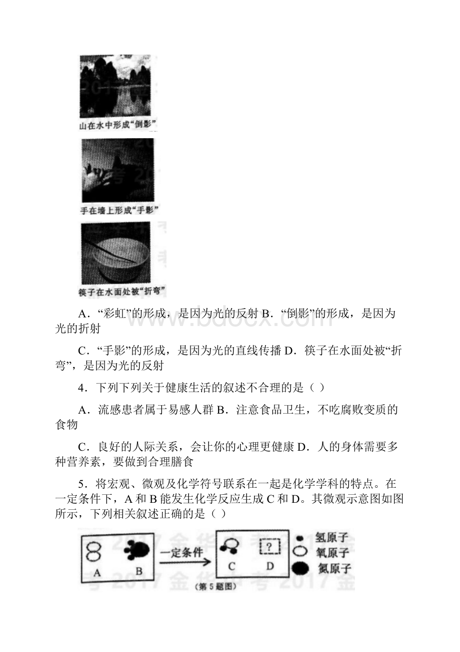 科学中考试题及参考答案Word版.docx_第2页