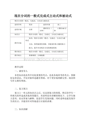 现在分词的一般式完成式主动式和被动式.docx