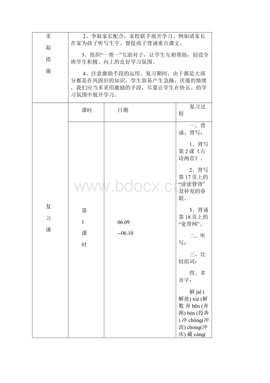 二年级下语文复习计划.docx_第3页