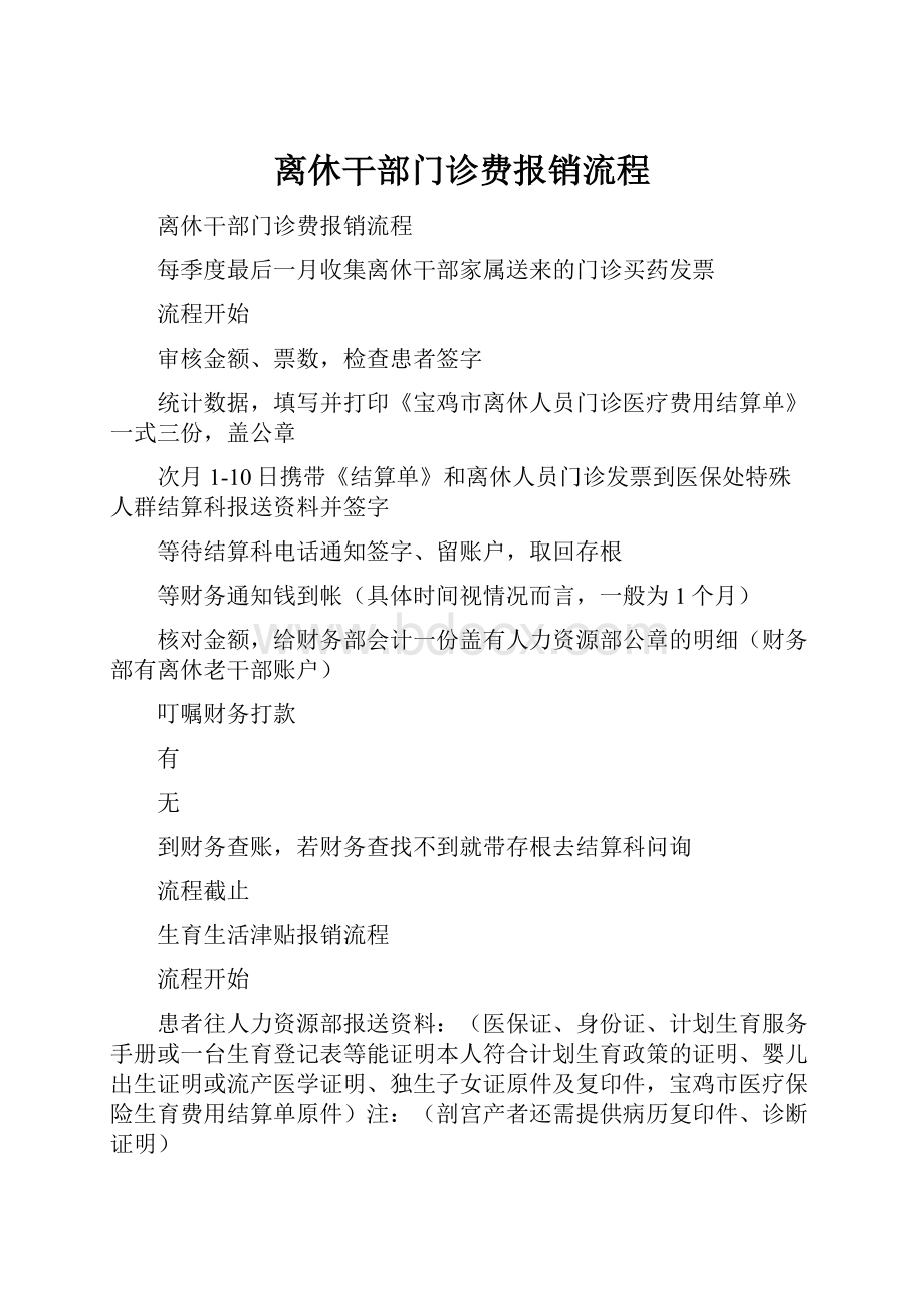 离休干部门诊费报销流程.docx_第1页