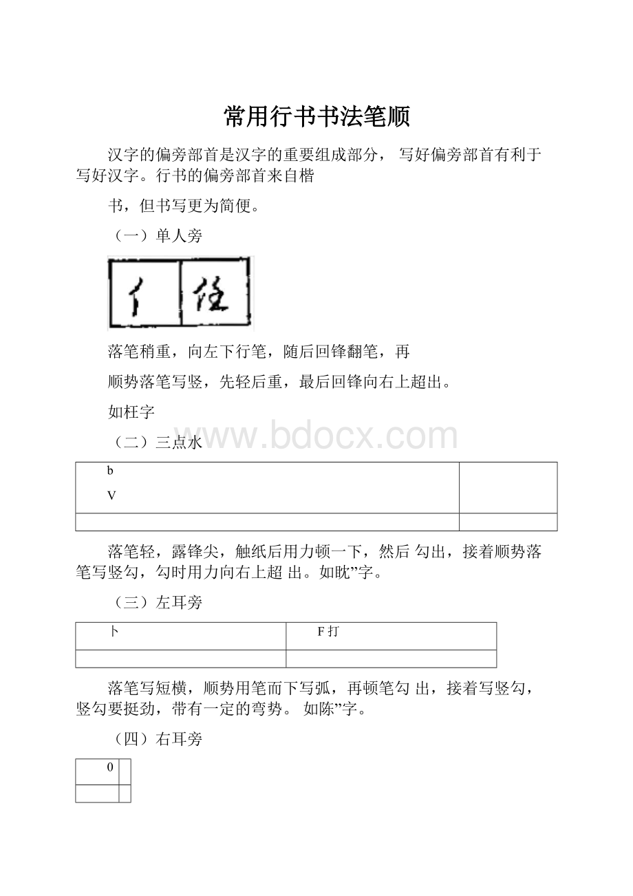 常用行书书法笔顺.docx