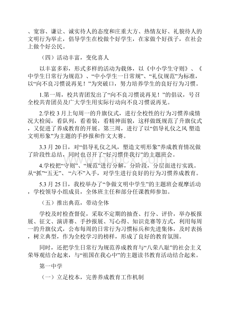 全市日常行为规范养成活动月总结.docx_第3页