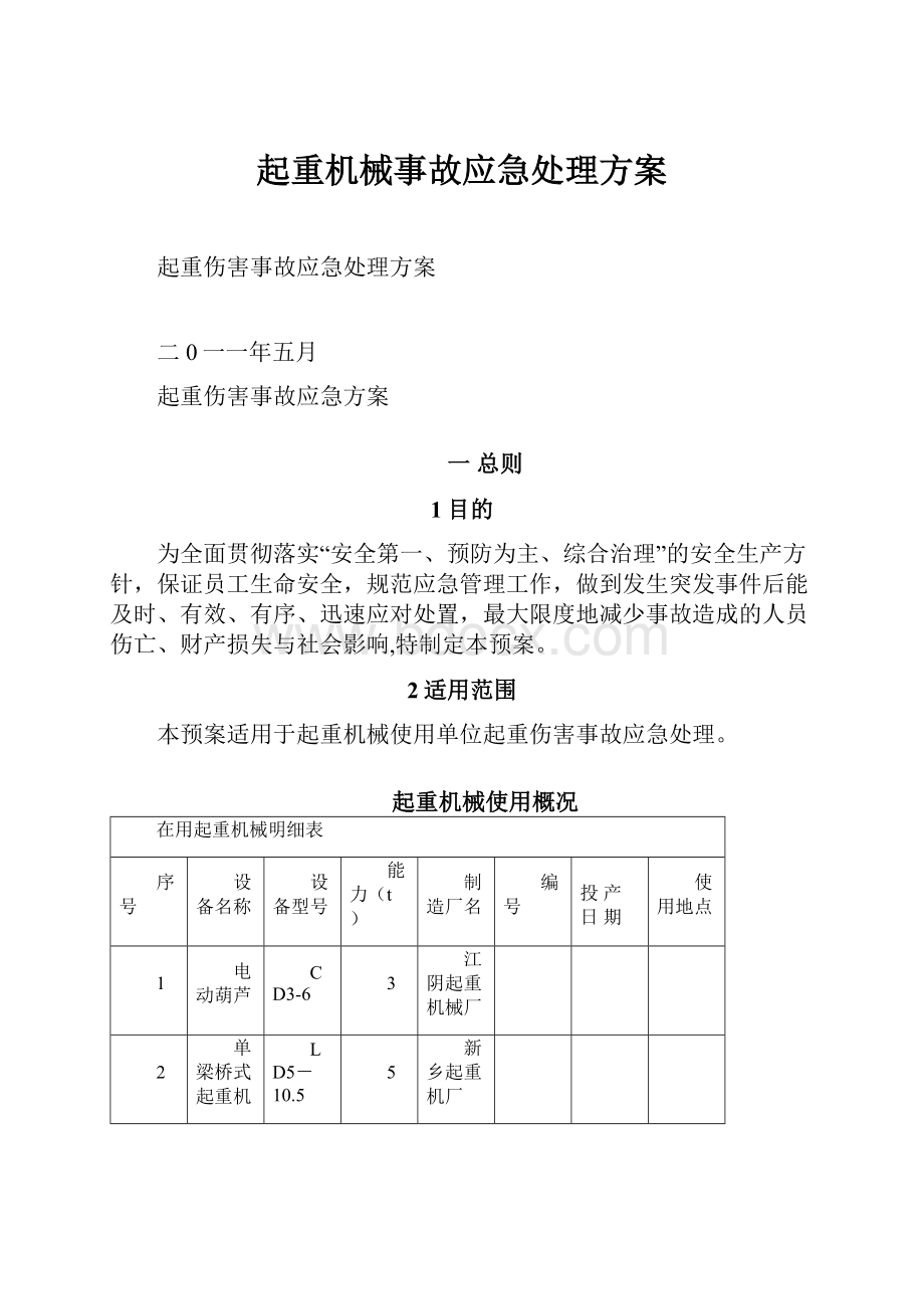 起重机械事故应急处理方案.docx