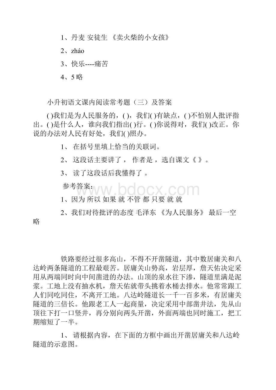 小升初语文课内阅读精选易考总汇.docx_第3页