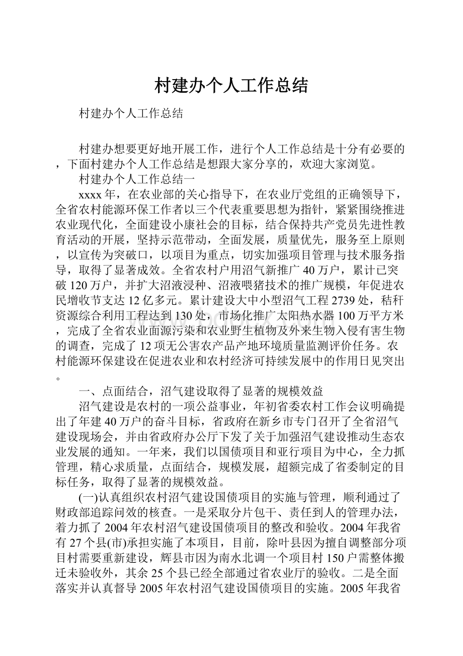 村建办个人工作总结.docx_第1页