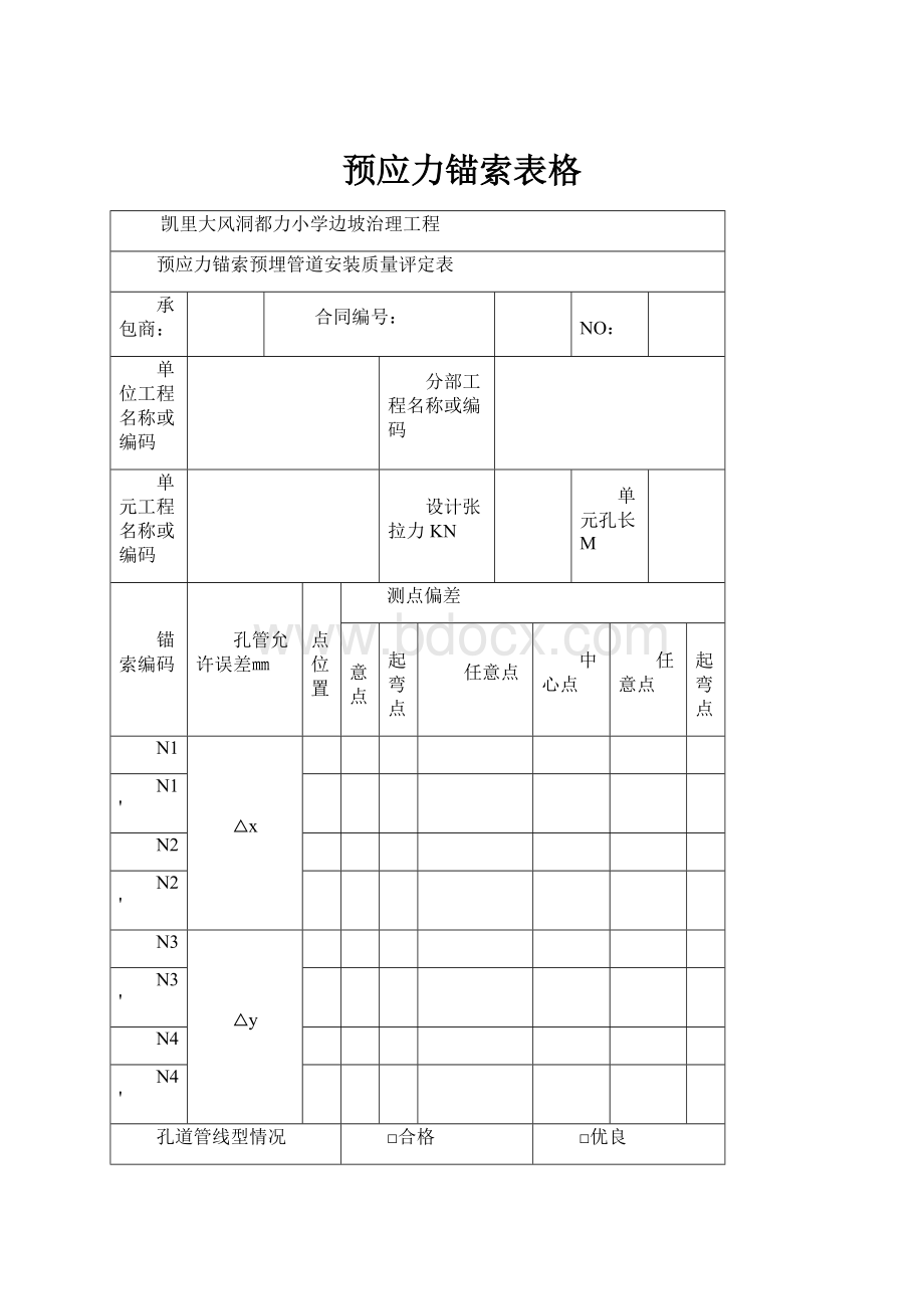 预应力锚索表格.docx