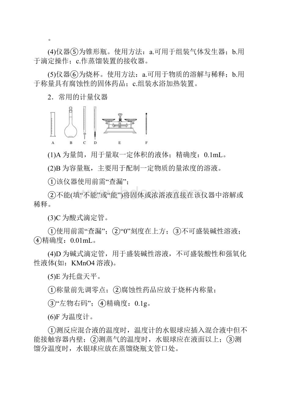 精品人教高考化学一轮综合复习 第一章 第1讲 化学实验基础知识和技能练习.docx_第2页