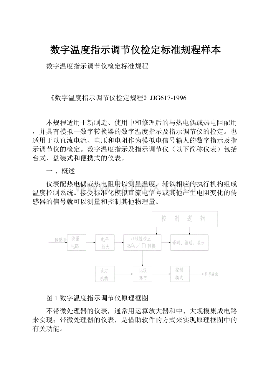 数字温度指示调节仪检定标准规程样本.docx