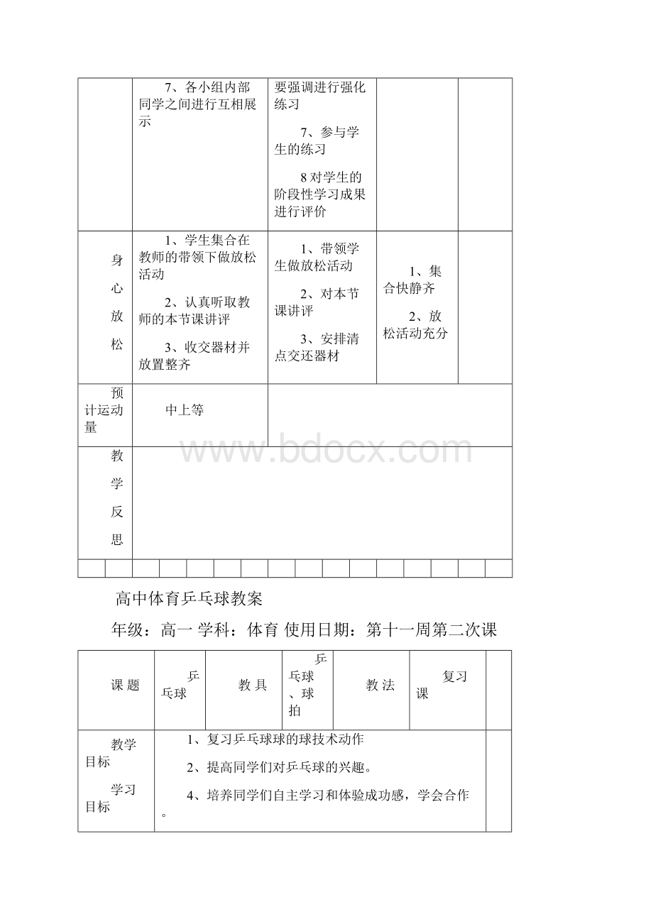 高中体育乒乓球教案.docx_第3页