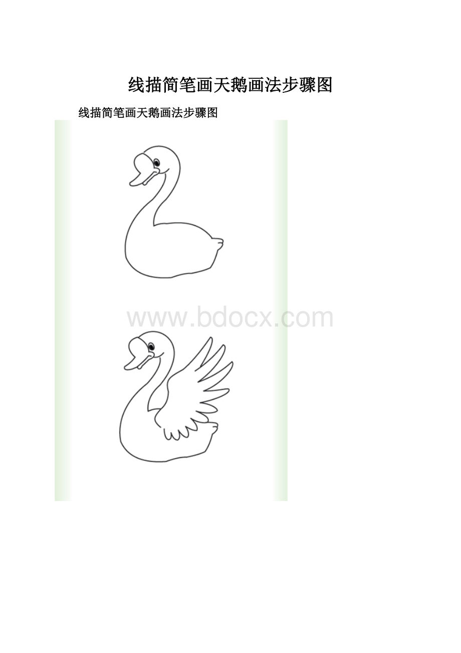 线描简笔画天鹅画法步骤图.docx