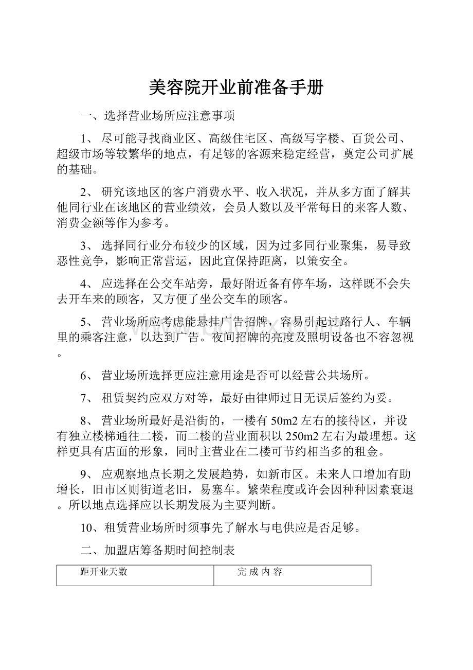 美容院开业前准备手册.docx_第1页