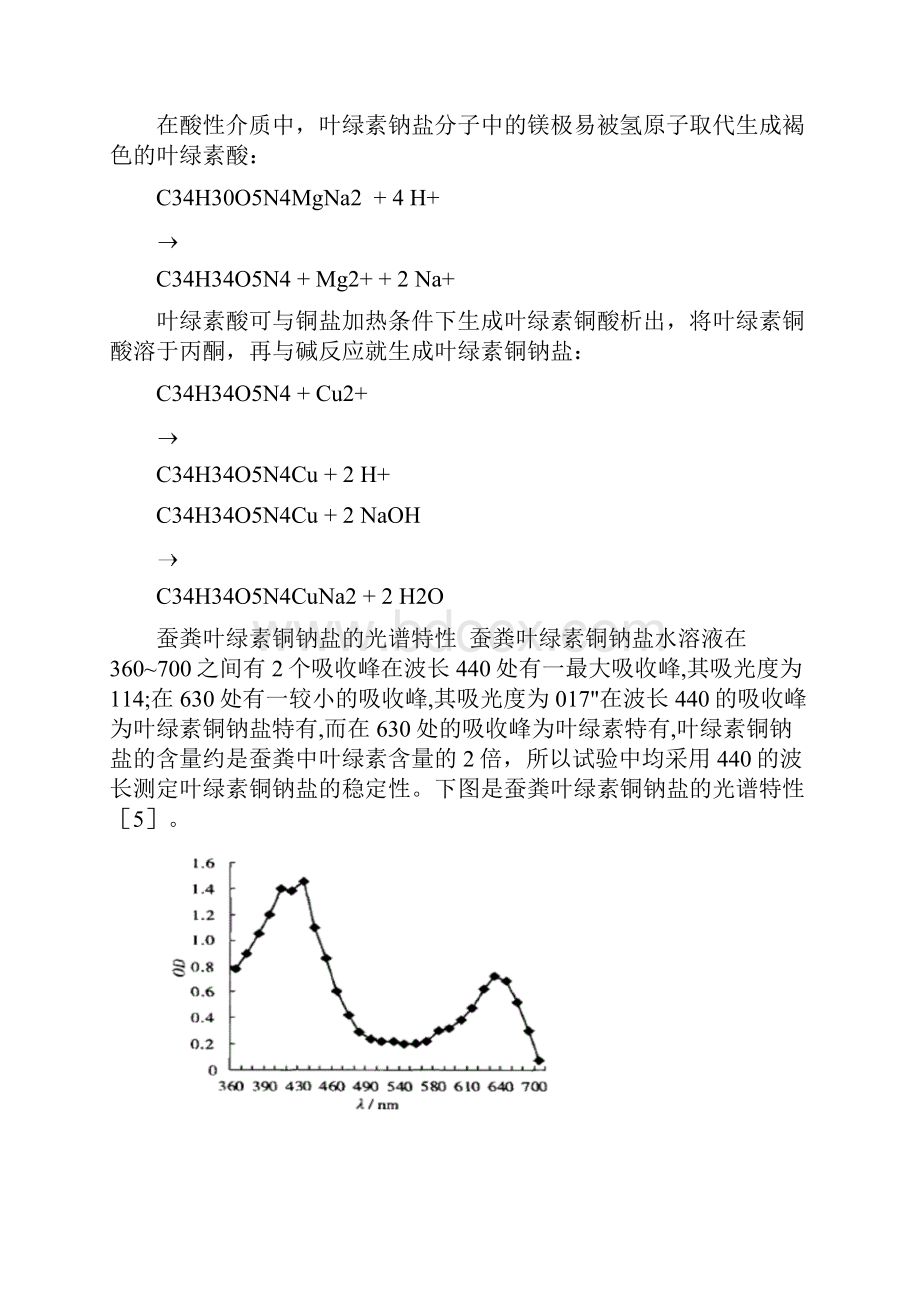 叶绿素的提取及叶绿素铜钠的合成与测定.docx_第3页