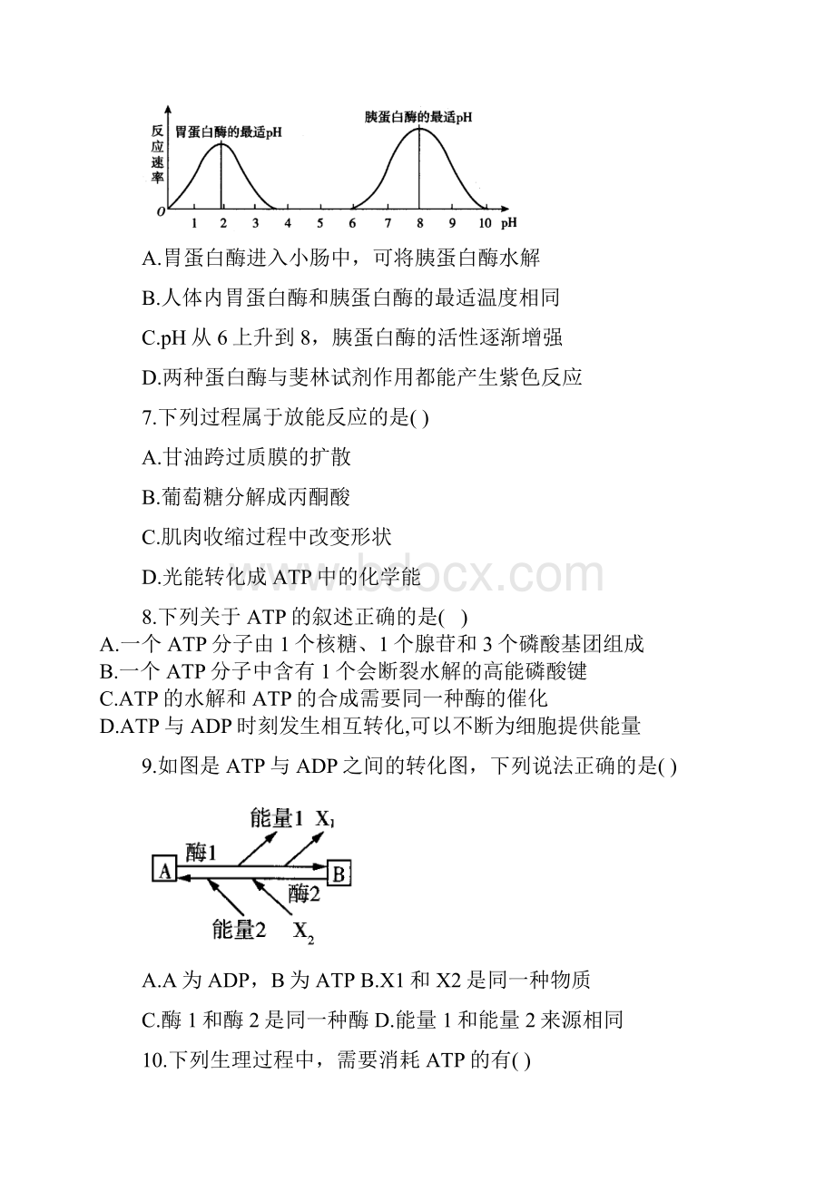 学年人教版必修一生物单元测试AB卷 第5章 细胞的能量供应和利用 A卷 夯实基础部分有解析.docx_第3页