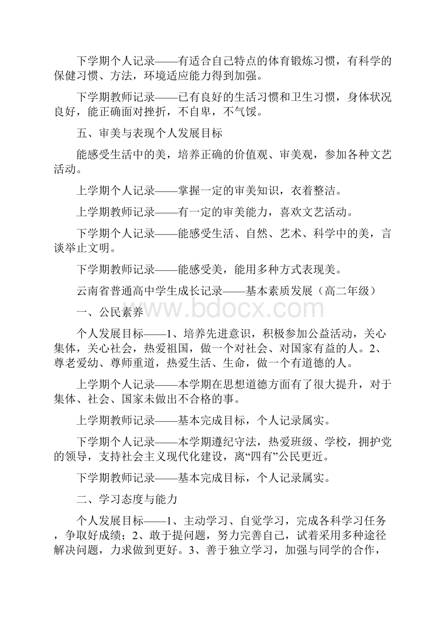 云南省普通高中学生成长记录手册.docx_第3页