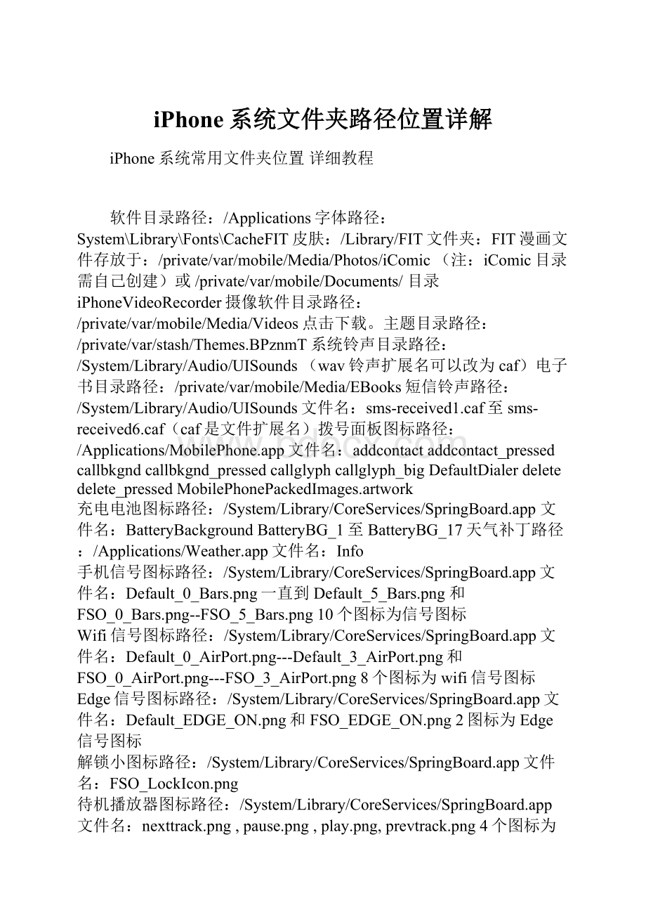 iPhone系统文件夹路径位置详解.docx_第1页