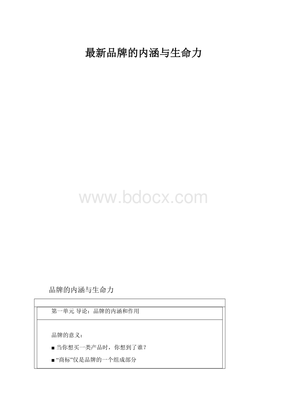 最新品牌的内涵与生命力.docx