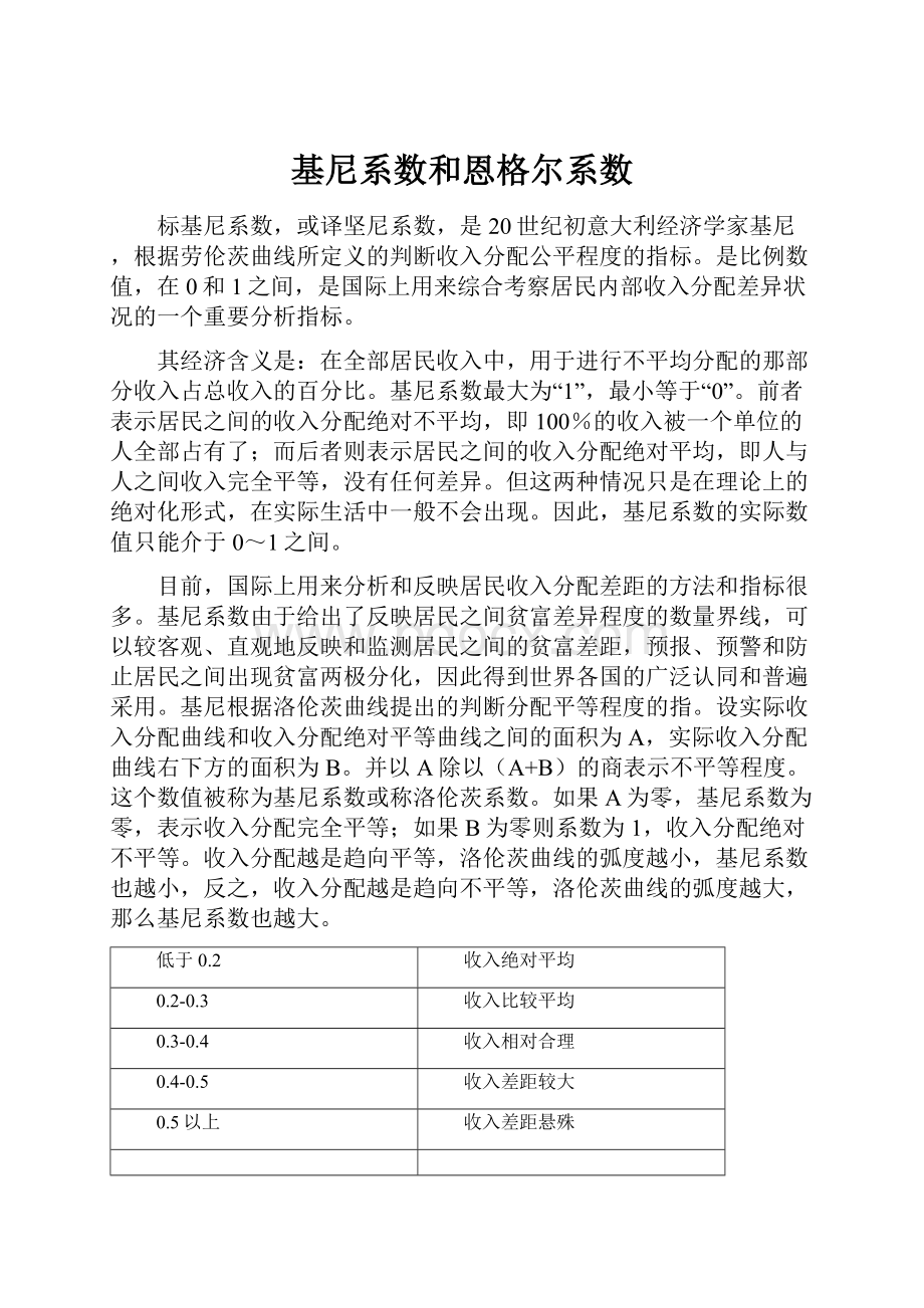 基尼系数和恩格尔系数.docx