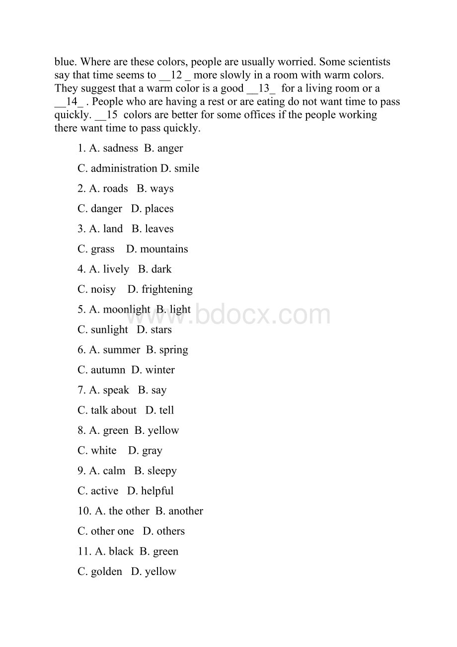 Module11Bodylanguage课时训练+单元测试.docx_第3页