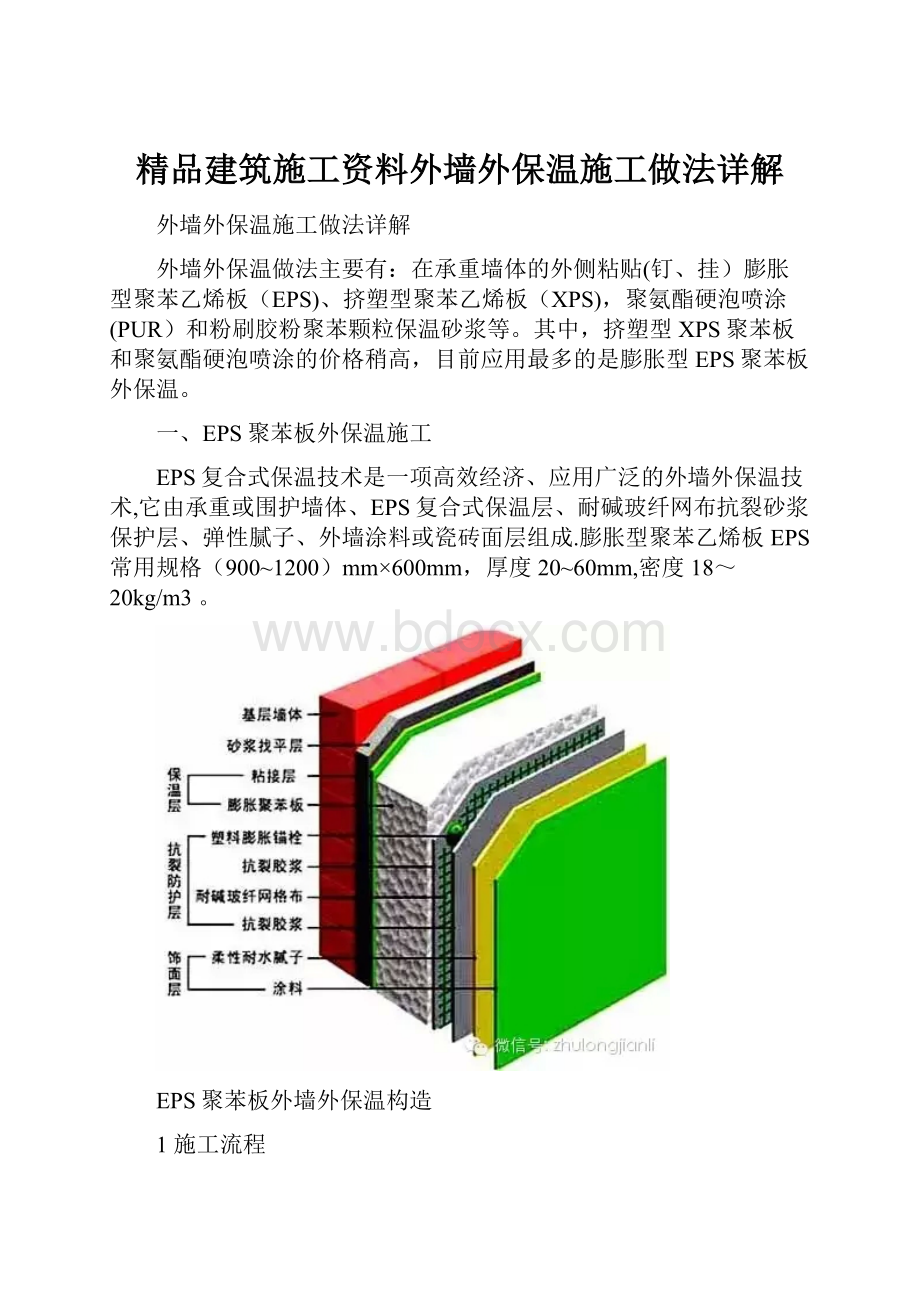 精品建筑施工资料外墙外保温施工做法详解.docx_第1页