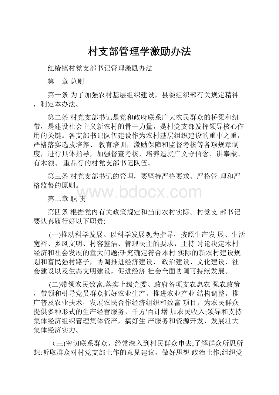 村支部管理学激励办法.docx