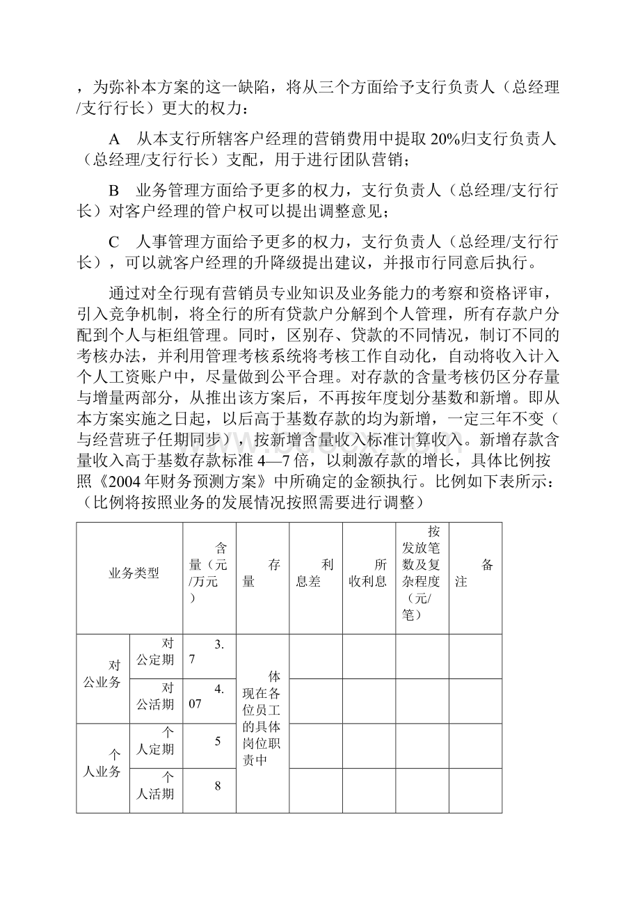 黄石市商业银行市场营销管理体制改革办法.docx_第3页