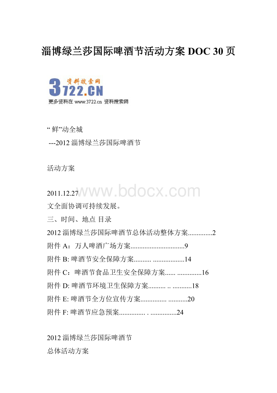 淄博绿兰莎国际啤酒节活动方案DOC 30页.docx