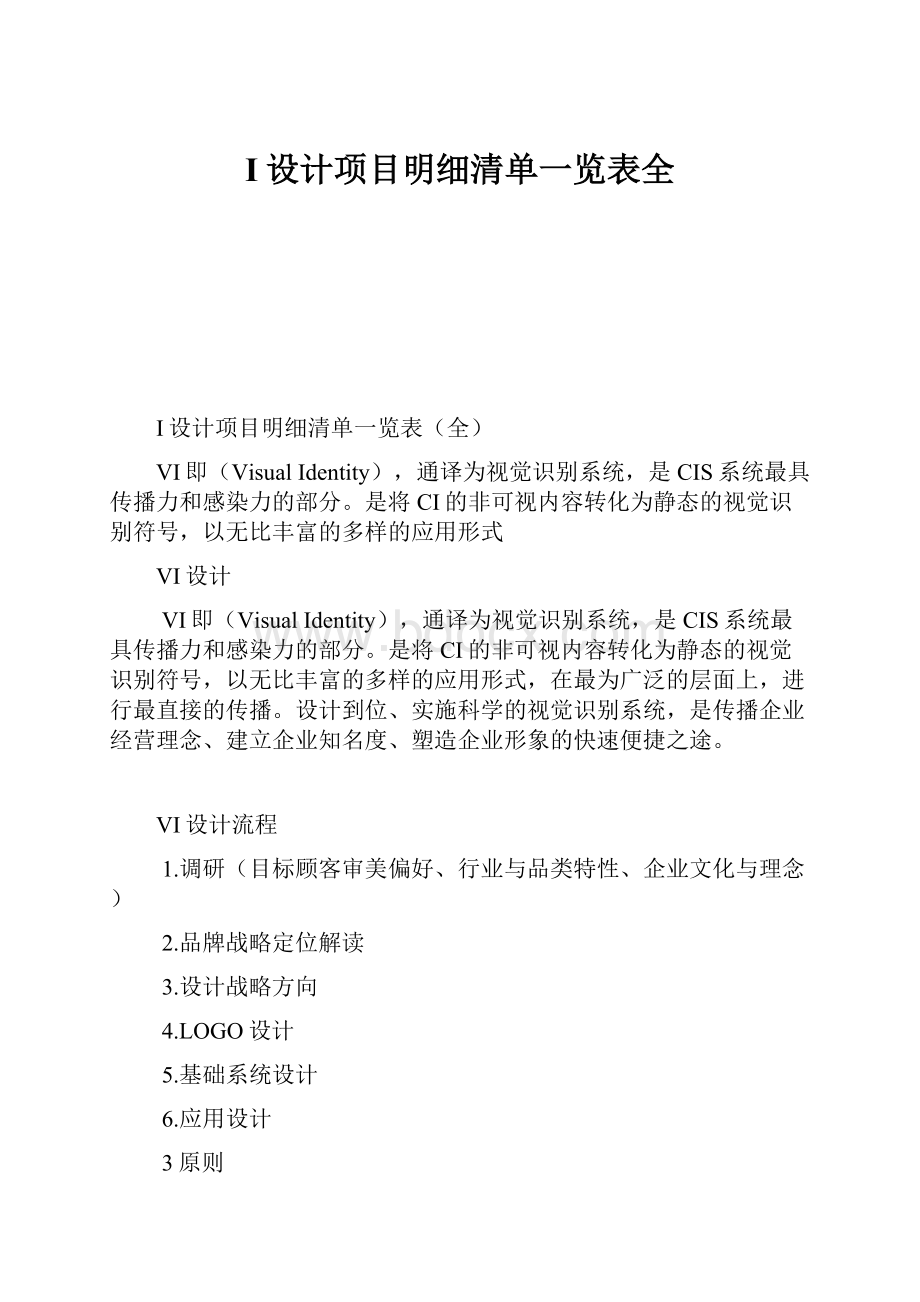 I设计项目明细清单一览表全.docx_第1页