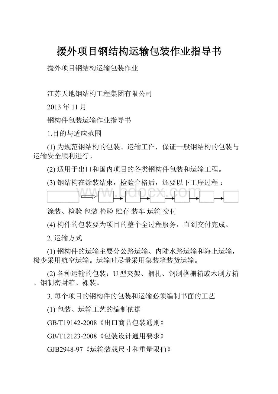 援外项目钢结构运输包装作业指导书.docx_第1页